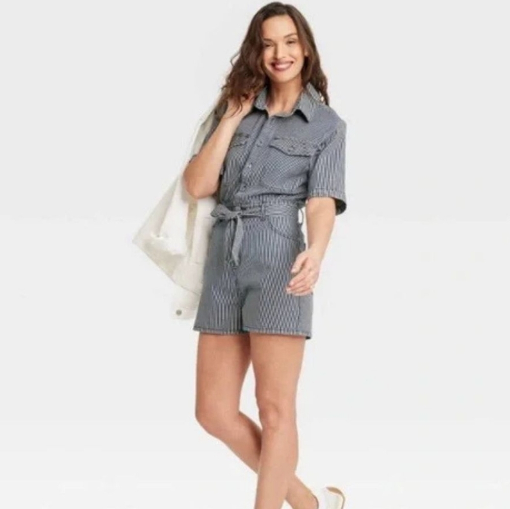 Universal Thread Women's Gray Short Sleeve Jumpsuit Size 14 NWT